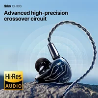 iKKO OH10S Wired Earphone HIFI Headphones 18Ω 106dB 20-40KHz Photochromic Glass Headset Music Earbuds In Ear Monitor 1