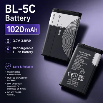 Batteria di ricambio BL-5C per Nokia 1100 1110 1200 1208 1280 1600 2600 2700 3100 3110 5130 N70 6230i