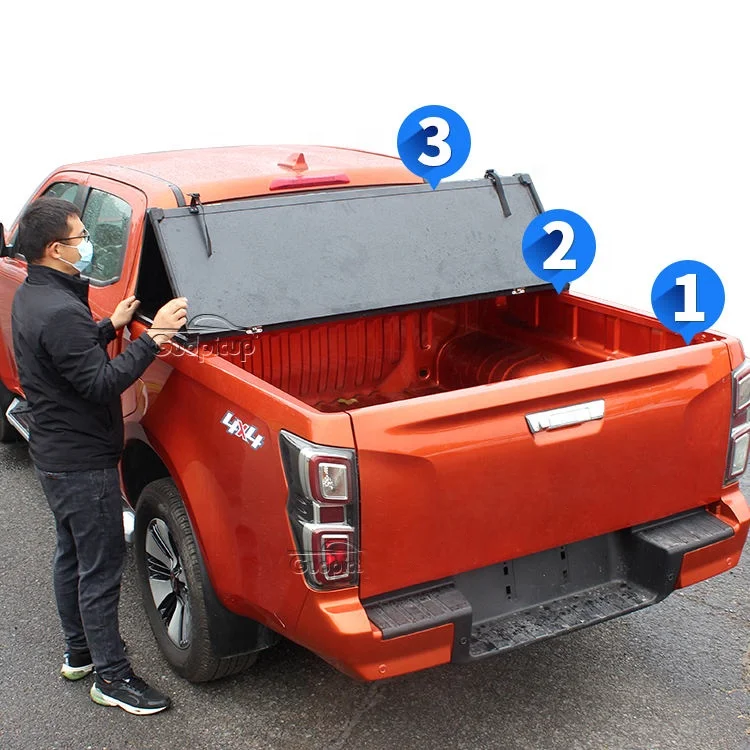 

Крышка для пикапа тройного сложения из твердого алюминия, крышка для пикапа great wall poer damx, аксессуары