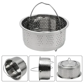 304 Stainless Steel Rice Steamer, Rice Cooker Inner Steaming Compartment, Water Separating and Draining Steaming Rack,2-8L