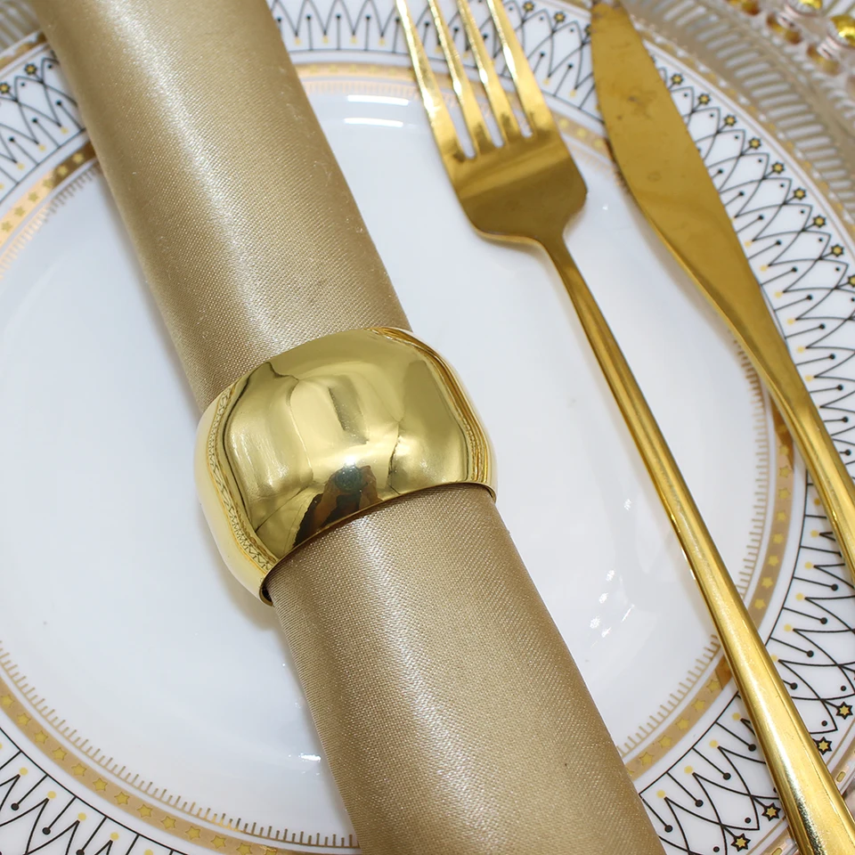 Tangpan Set 10 Portatovaglioli Rotondi Oro | Anelli Per Tovaglioli Con Gemme Scintillanti Per Matrimoni E Feste