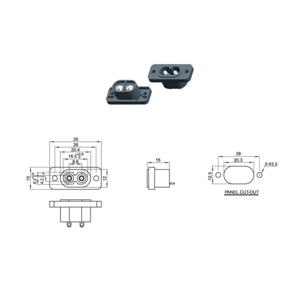Charging Cable 8-shaped AC 2.5A 250V Detachable Power Cord C8 Male Power Socket Female Plug Outlet Embedded Electric Connector Accessory