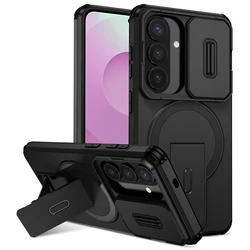 Dual Layer Magnetic Phone Cover Case - Plain Design, Enhanced Protection - Galaxy A37 (Black)