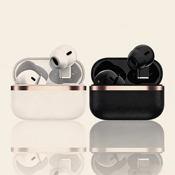 Auricolari TWS In-ear in Pelle, Wireless con Design Elegante, Batteria a Lunga Durata per Tutto il Giorno, Microfono Integrato per Utenti