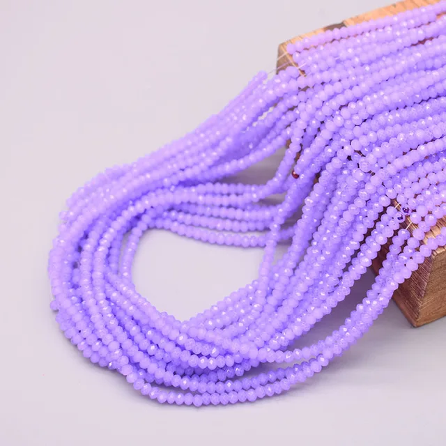 1 2 3 4mm Rose Red Dyeing Rondelle Crystal Glass Beads Flat Faceted Loose Spacer Glass Beads for Jewelry Making Jewelry DIY 9