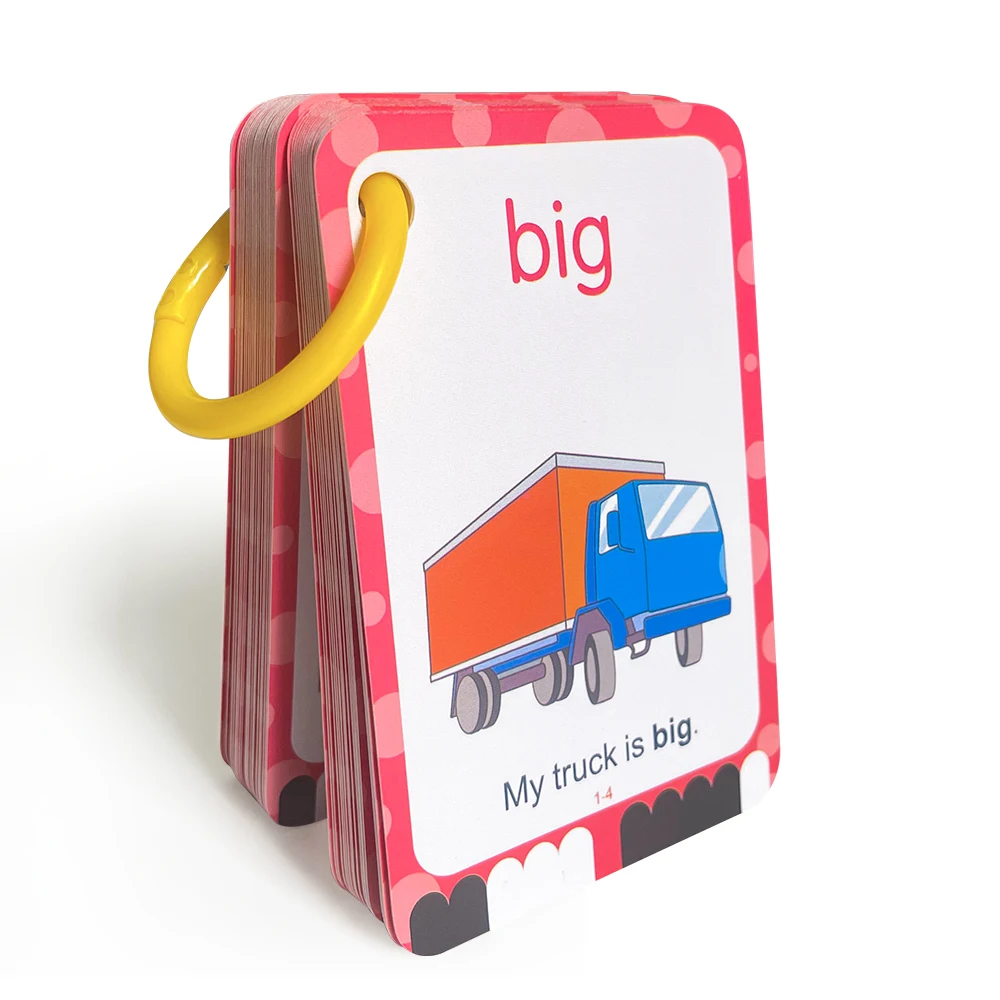 220 Sight Words Flashcards with Pictures and Sentences, 5 Levels High Frequency Words Vocabulary Building Kids Teaching Aids 4