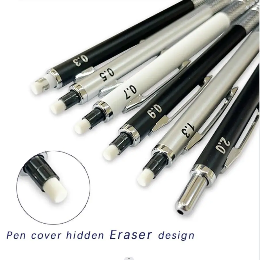 pencil eraser 50 Pcs Automatic Pencil Eraser Mini Small White Eraser 12*4 mm Mini Eraser Hidden Eraser Design Pencil Stationery shop