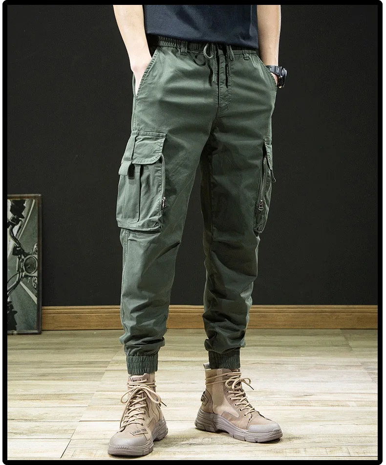 2022 Summer Tactical Cargo Pants Men Fashion Sport Joggers Casual Streetwear Hip Hop Baggy Trousers Army Green Khaki Black Gray beige cargo pants