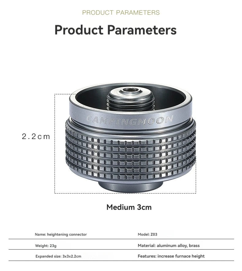 Camping moon z03 Camping kocher aus Aluminium legierung mit erhöhtem Hoch gebirgs flachgas tank adapter Camping küchen werkzeug – Detail 2