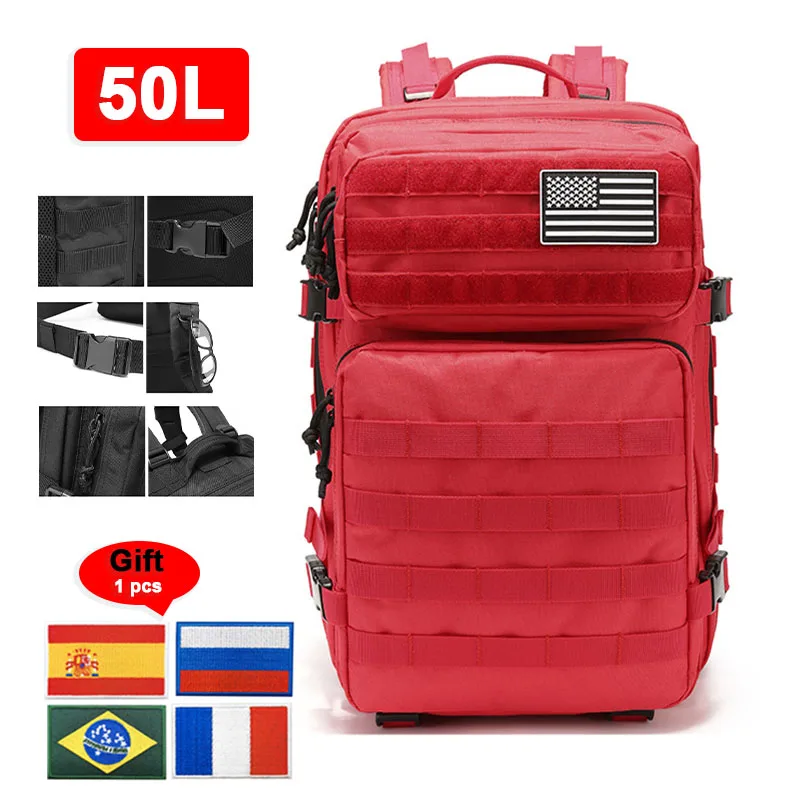 

Outdoor 30L/50L Backpacks Add stickers Tactics Spots Bag High capacity Shoulders Bag Travel Water Proof Camouflage