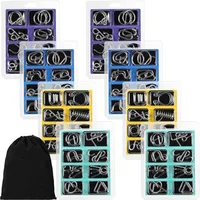 8Pcs/Set Metal Montessori Puzzle Wire IQ Mind Brain Teaser Puzzles Adults Interactive Game Reliever Educational Toys 1