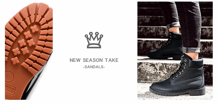 Men's Waterproof Non-Slip Winter Boots - Back View