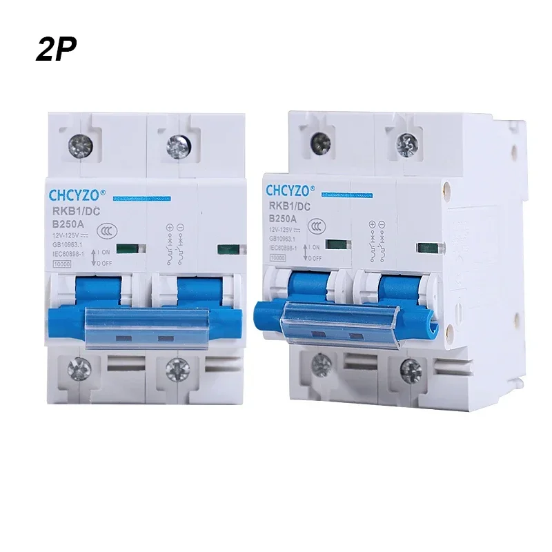 DC 2p DC Circuit Breaker 12-125V 1P Miniature Automatic Protector Electric Vehicle 80A/100A/125A/200A/250A Battery Protection