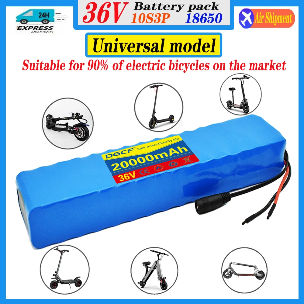 

Free Shipping Rechargeable Lithium Batterypack 10S3P 36V 20Ah 18650 600W Used FomotorcycleScooters and Electric Vehicles with BM