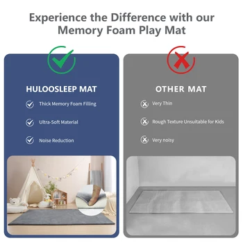 Gray Memory Foam Baby Play Mat for Playpen Thick Large Crawling Mat for Floor Soft Velvet Non-Slip for Kids Playroom Mat Rug 4