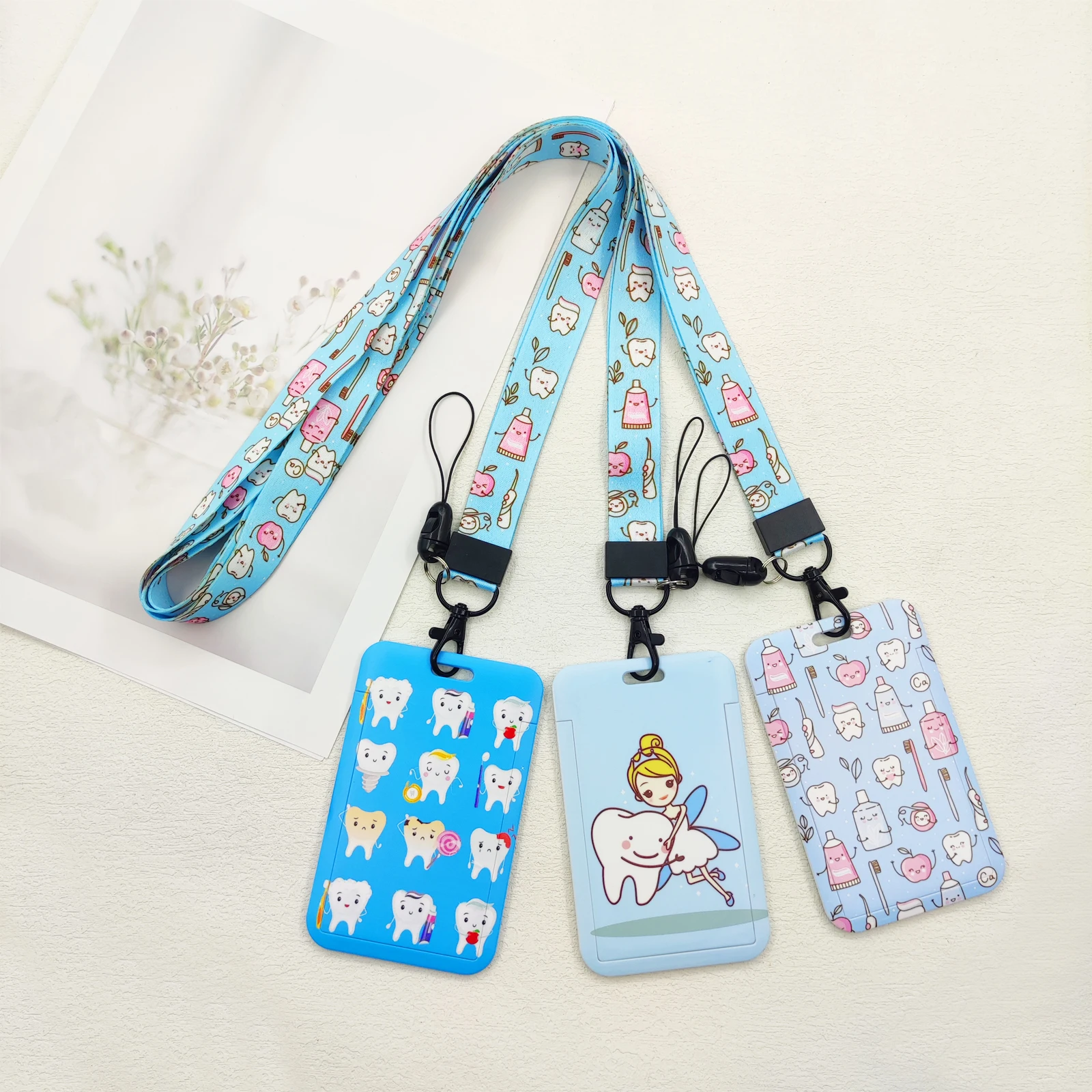 Dental Themed Lanyard and Badge Holder Set