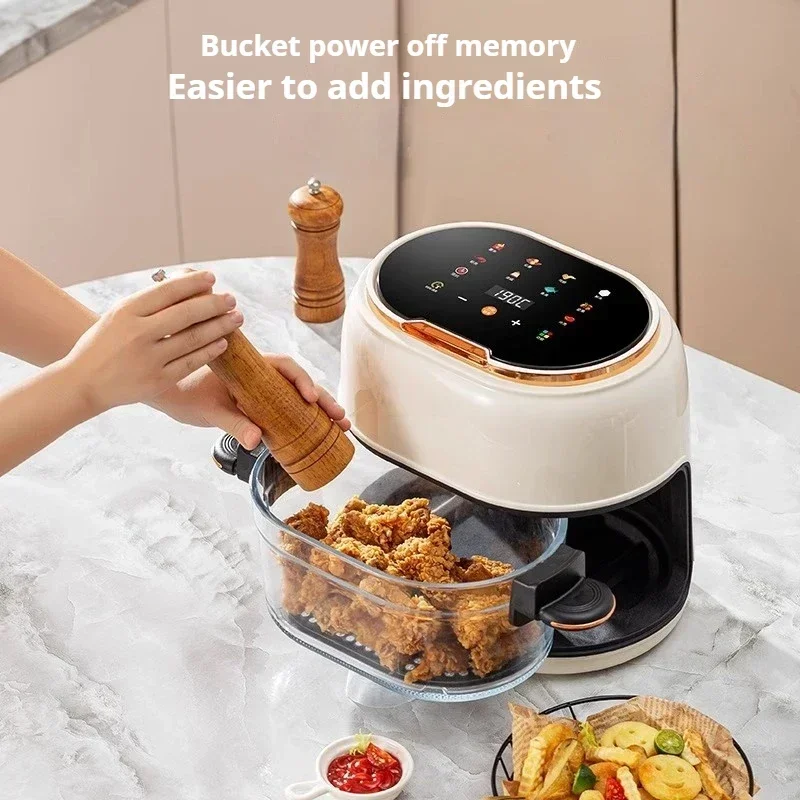 4L Electric Air Fryer Intelligent Oil-free Fryer Household Transparent Visible Freidora De Aire Apparecchi Di Cottura 220V 2