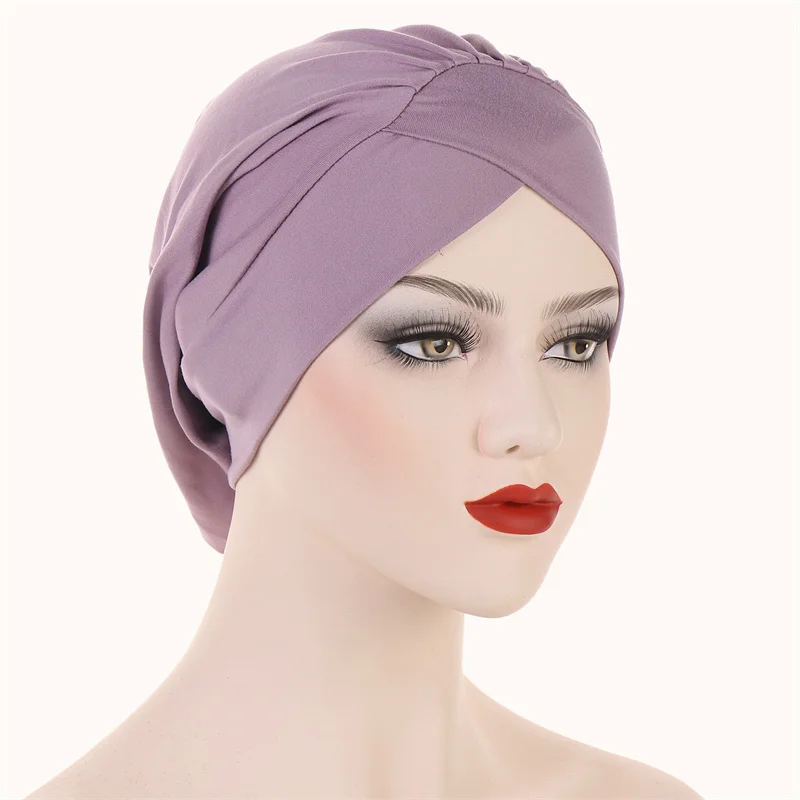 

Muslim Soild Color Turban African India Hat Women Headwrap High-quality Hot Sale Fashion Ladies Caps