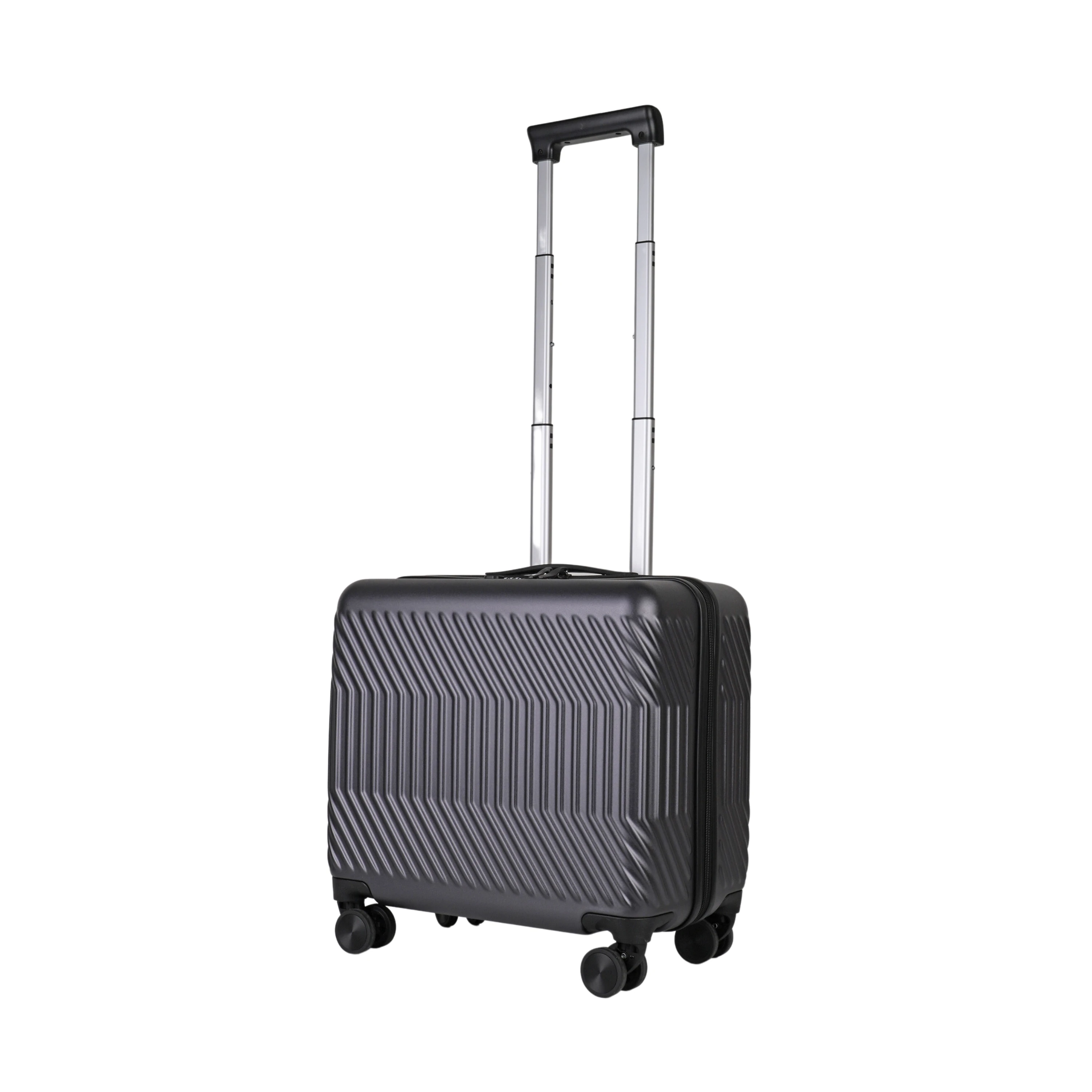 17 Inch Carry On Luggage, Hard Shell Cabin Luggage with TSA Lock, 360° Spinner Wheels, Lightweight Business Travel Suitcase — Color: Dark Grey
