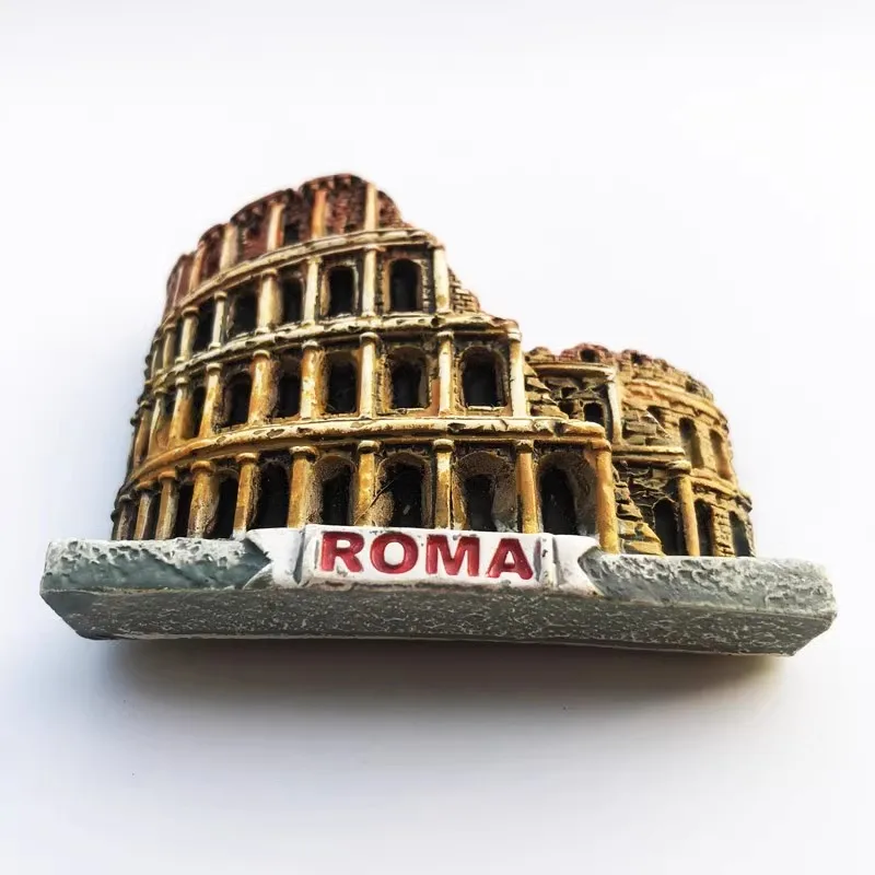 Roma Italy Landmark Fridge Magnet Tourist Souvenirs Colosseum Wishing Pool Magnetic Refrigerator Sticker Resin Crafts Collection