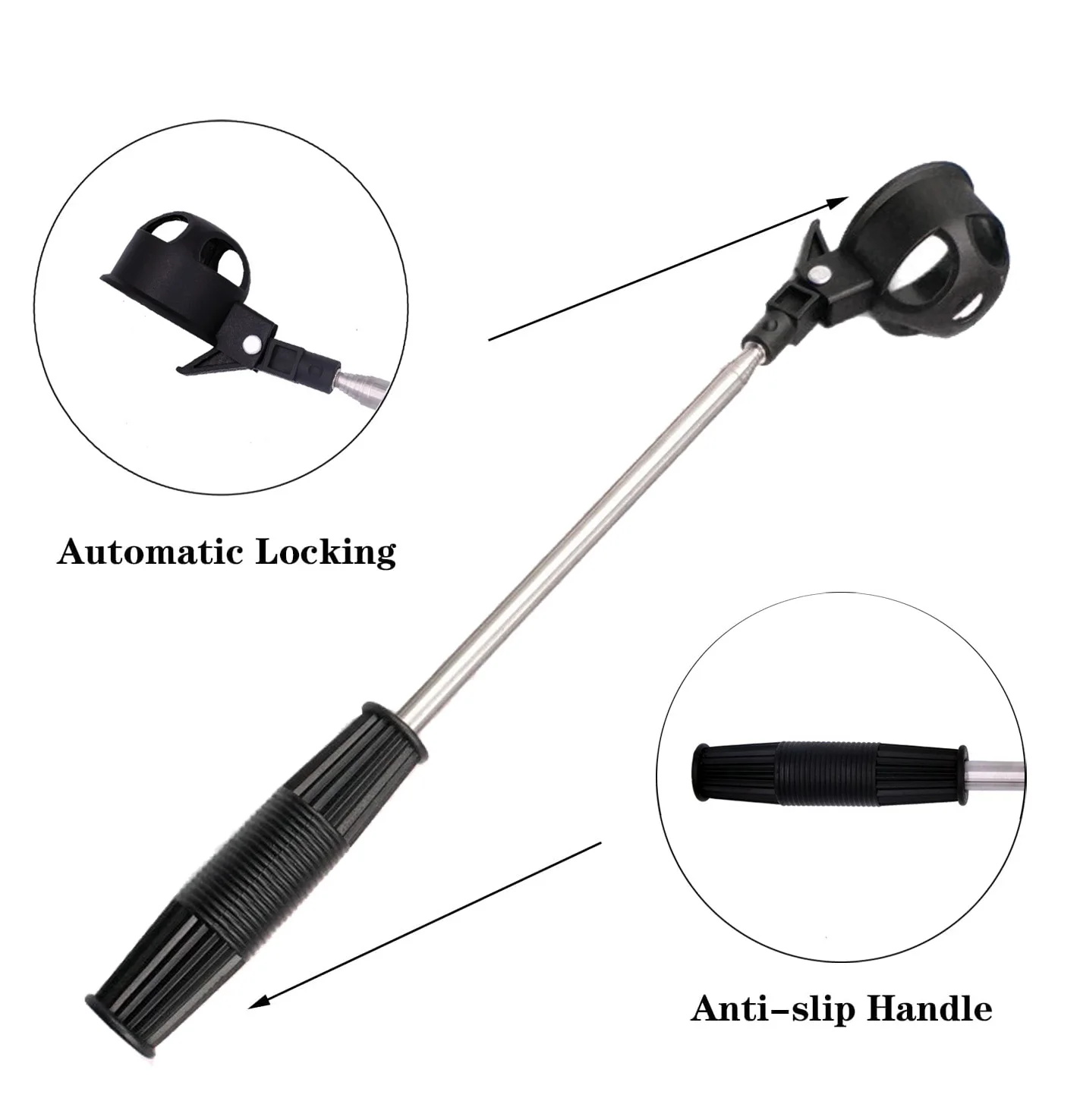 Golf Ball Retriever for Water Telescopic Portable Golf Ball Picker Steel Golf Ball Pick Up Grabber With Automatic Locking Scoop