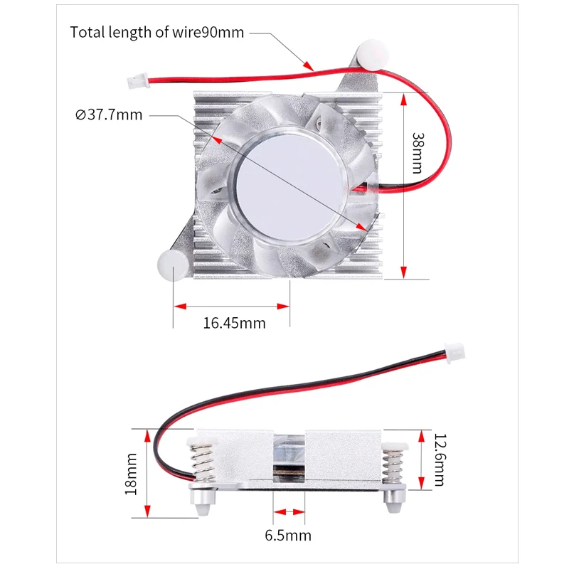 Orange Pi 5 Plus Integrated Aluminum Cooling Fan Fin Radiator All In One Active Passive Cooler for OPI 5 Plus