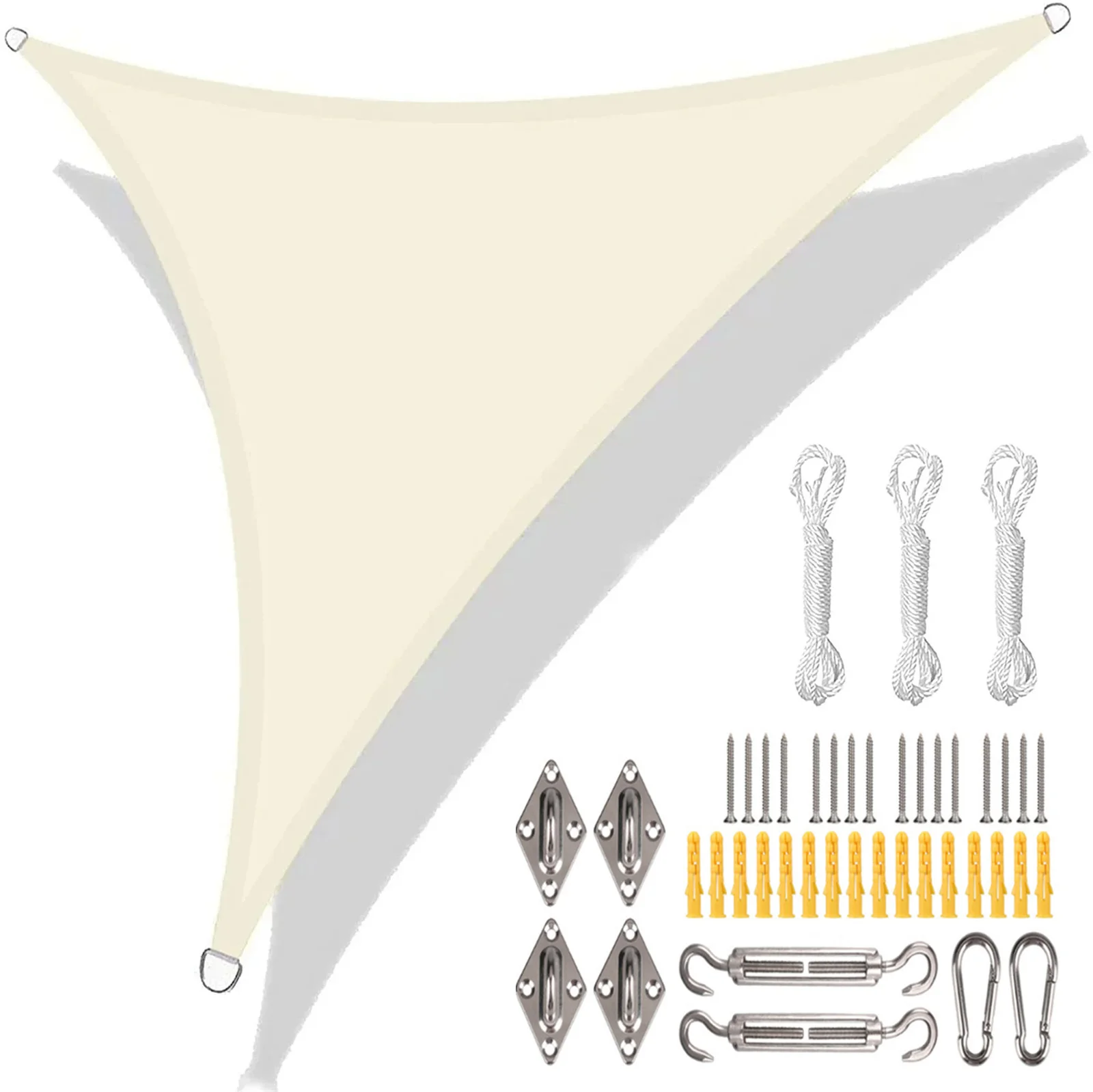 Waterproof Grey & Black Triangle Sun Shade Sail Canopy – 98% UV Block Outdoor Shelter