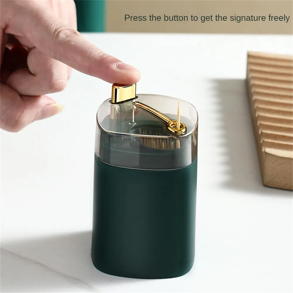 

Toothpick Container Portable Dustproof Press Automatic Sign-out Automatic Pops Up Nordic Style Home Supplies Toothpick Dispenser