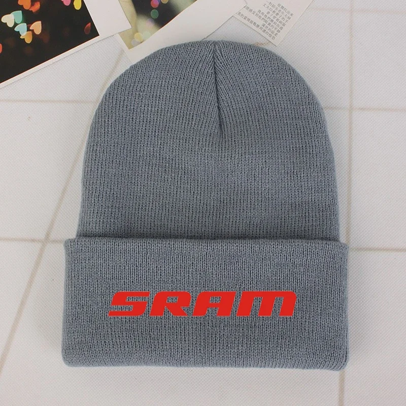 SRAM solid color versatile autumn and winter knitted hat European and American workwear men's and women's brimless hat 6