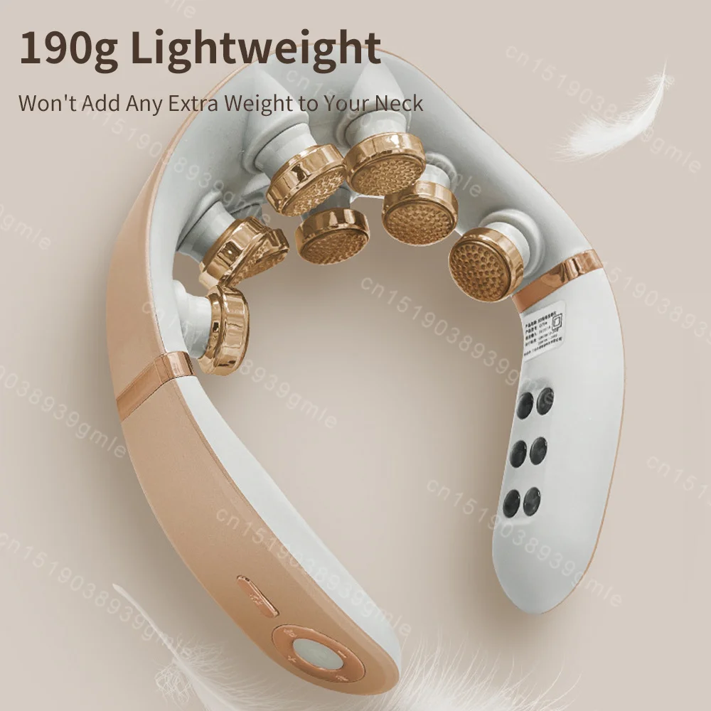 Pulse Neck Massager 8D Electric Shiatsu Neck Massager Deep Tissue Vibration Hot Compress Shoulder Neck Cervical Spine Machine