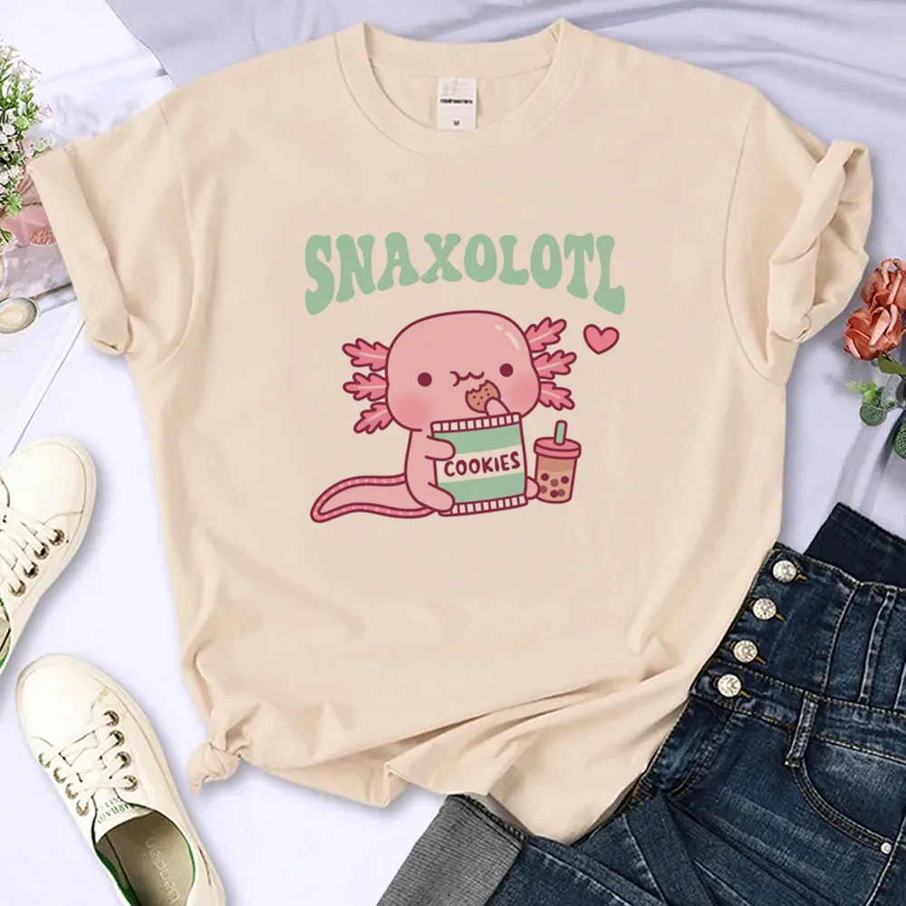 

Футболка Axolotl, женская футболка с графическим принтом, дизайнерская одежда с графическим принтом для девушек в стиле 1920-х