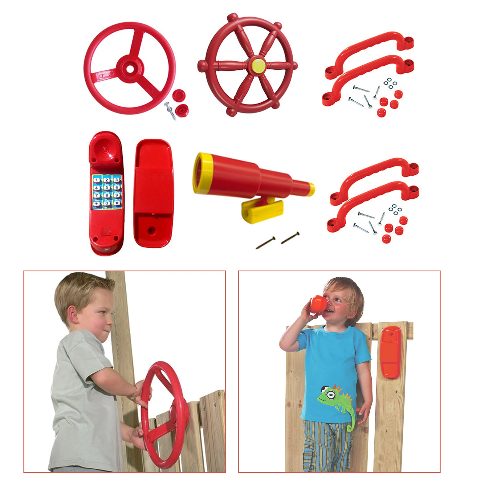 Playground Equipment Safety Accessories Swing Set Attachments for Backyard Pirate Ship Telescope Steering Wheel Play Swingset 4