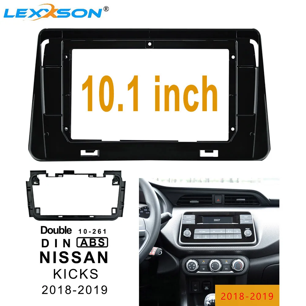 

10,1 дюймовая Автомобильная панель Fascia ДЛЯ NISSAN KICKS 2018-2019, двойная Din, аудио-адаптер Fascia, крепление для приборной панели, автомобильная панель Facia