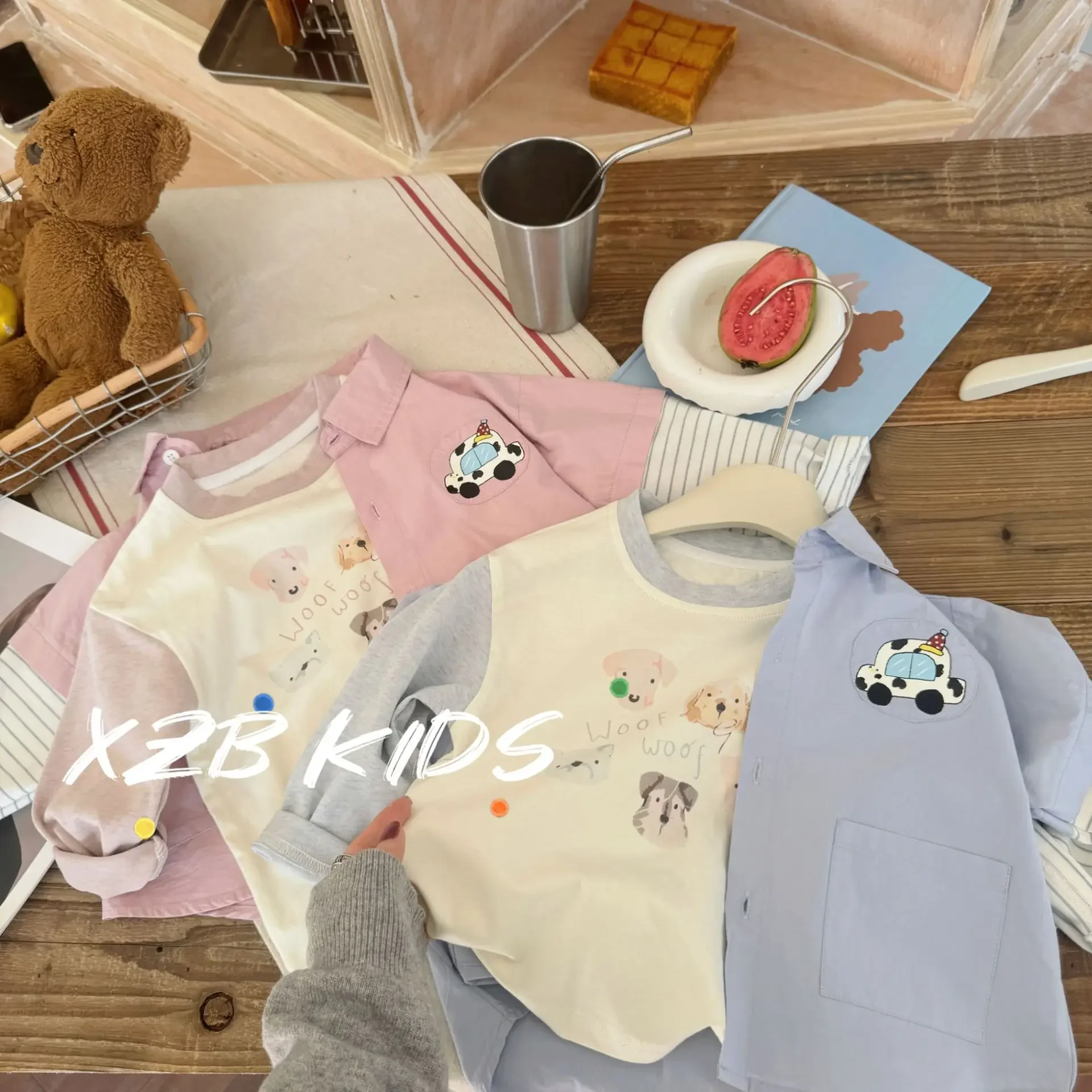 New Spring Casual Children's Shirt Boys Girls Style Korean Version Spring Autumn Shirt Baby Clothes Toddler Kids' Clothing