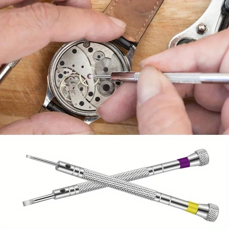시계 수리를위한 5 개/대 0.8-1.6mm 강철 스크루 드라이버 미니 링크 핀으로 휴대용 시계 도구 스트랩 제거 시계 제조 도구
