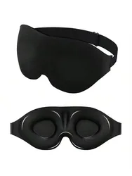 Enhanced Comfort 3D Contoured Sleep Mask - Breathable, No - Pressure Light Blocking, Black (Black)