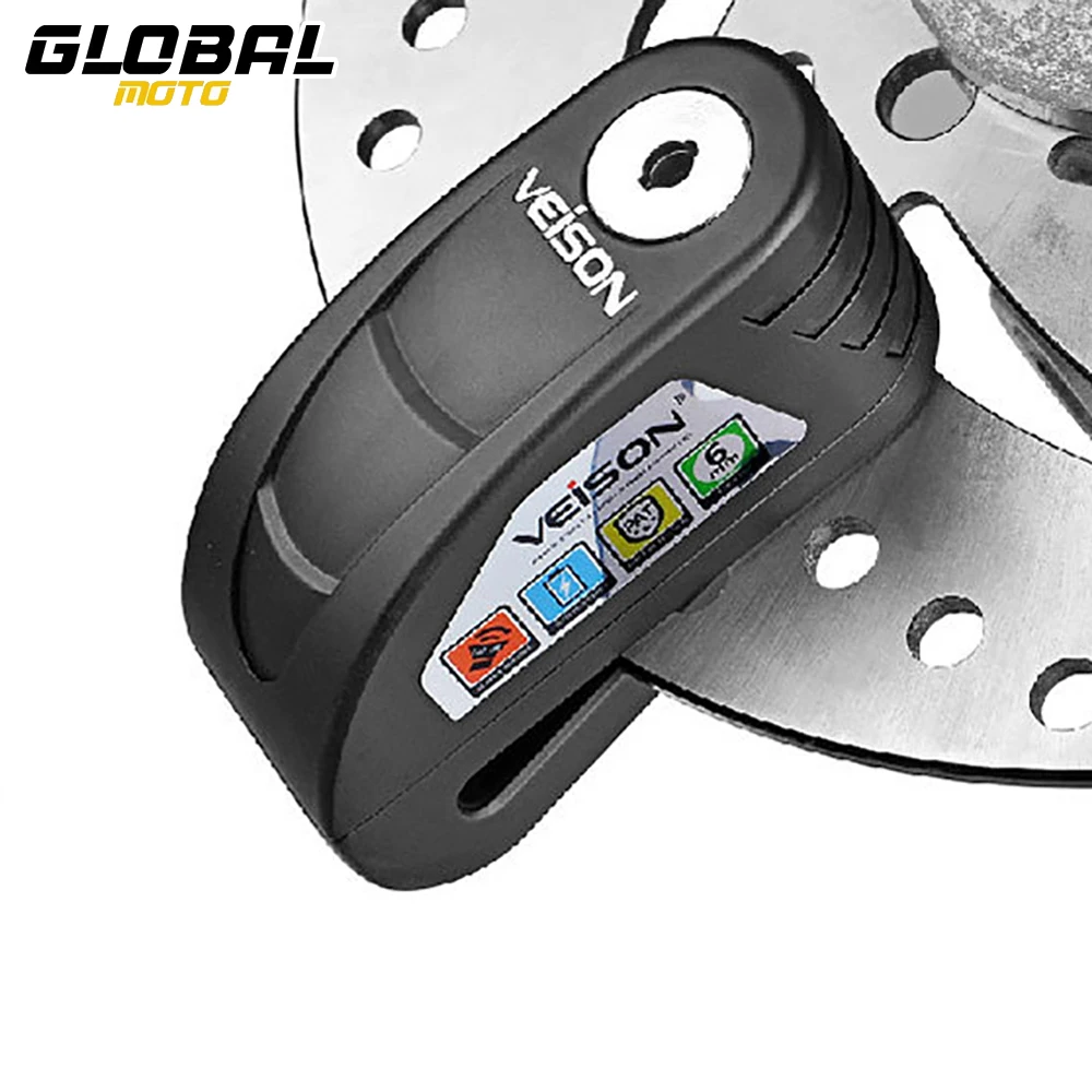 ล็อคดิสก์เบรกมอเตอร์ไซค์กลางแจ้ง ป้องกันการโจรกรรม กันน้ำ พร้อมสัญญาณกันขโมย ทนสนิม ล็อคดิสก์เบรกจักรยานเพื่อความปลอดภัย 1