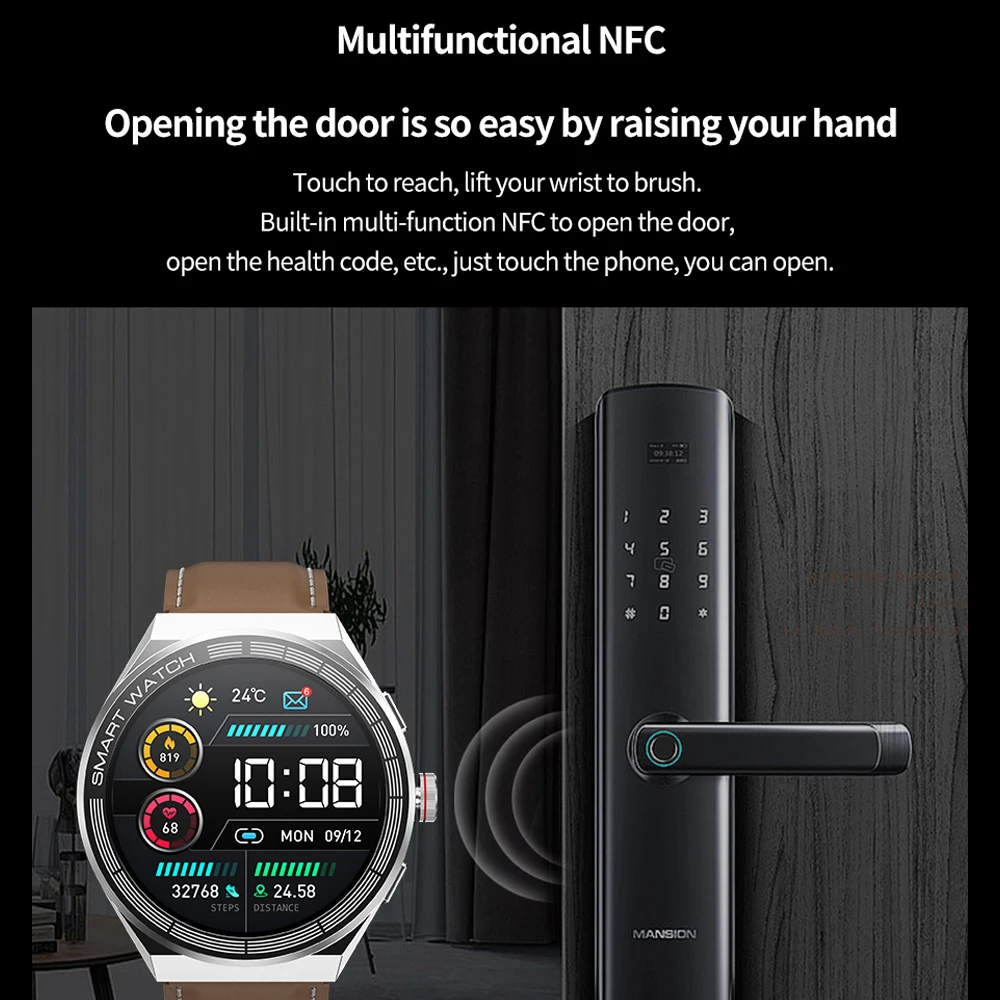  NFC  ȭ Ʈ ġ,  ƮϽ ġ, ɹڼ IP68  Ʈġ, IOS ȵ̵, 2023 1.45 ġ, ǰ