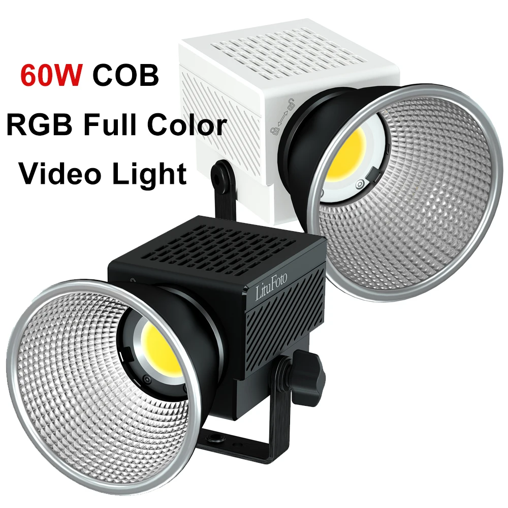 

60W COB Video Light 2700K-7500K Bi-Color RGB Hand-held Fill Light Portable Small Studio Light for Camera Video Photography