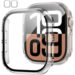 Enhanced Protective Case with Tempered Glass Screen Protector for Smartwatch - 2 Pack (Clear Clear)
