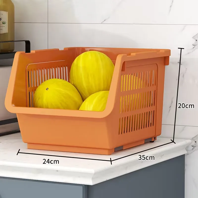 Cesto per frutta a 3 ripiani per cucina, resistente, multifunzionale, grande capacità, supporto per frutta e verdura con organizer per snack