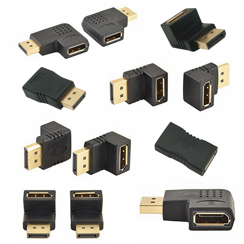 

DP male to female gold-plated 90 degree elbow display high-definition video signal extension adapter displayport