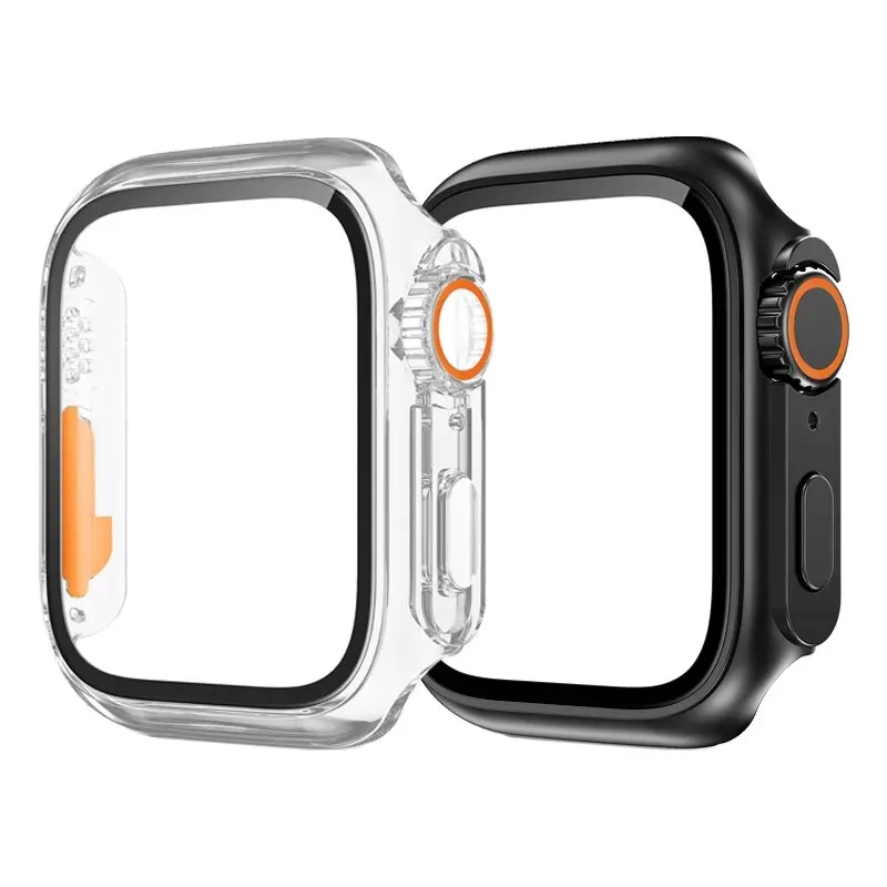 Premium Protective Case with Glass Screen Protector for Apple Watch - 2-Pack Bumper Cover