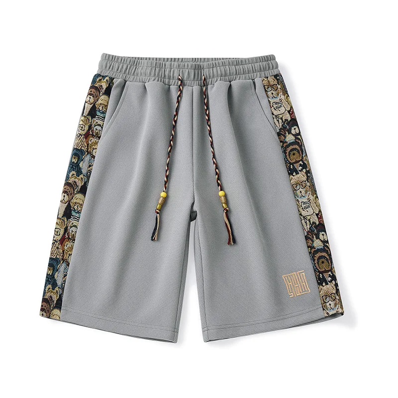 Summer Fashion New Men's Five Pants Drawstring Elastic Waist Beautifully Embroidered Shorts Loose Breathable Men's Clothing 4