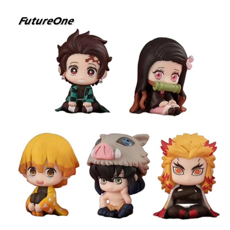 

5pcs/set Demon Slayer Kawaii Kimetsu No Yaiba Nezuko Zenitsu Tanjirou Giyuu Inosuke Kyoujurou Action Figure Model Cake Figurine