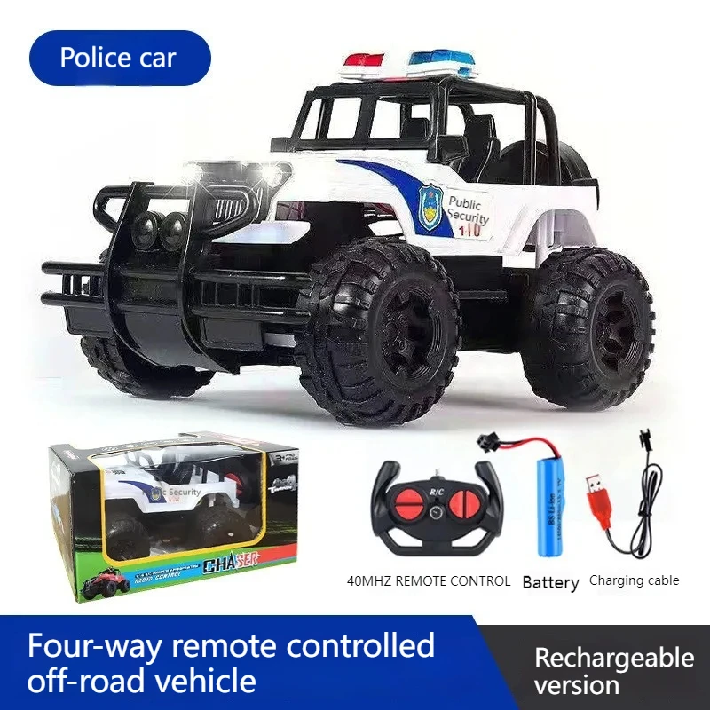 Rc Electric Remote Control Car Recharge Led Light Off-road Plastic 4wd Truck Simulation Toy Car Toy Drift Stunt Gift For Kids 2