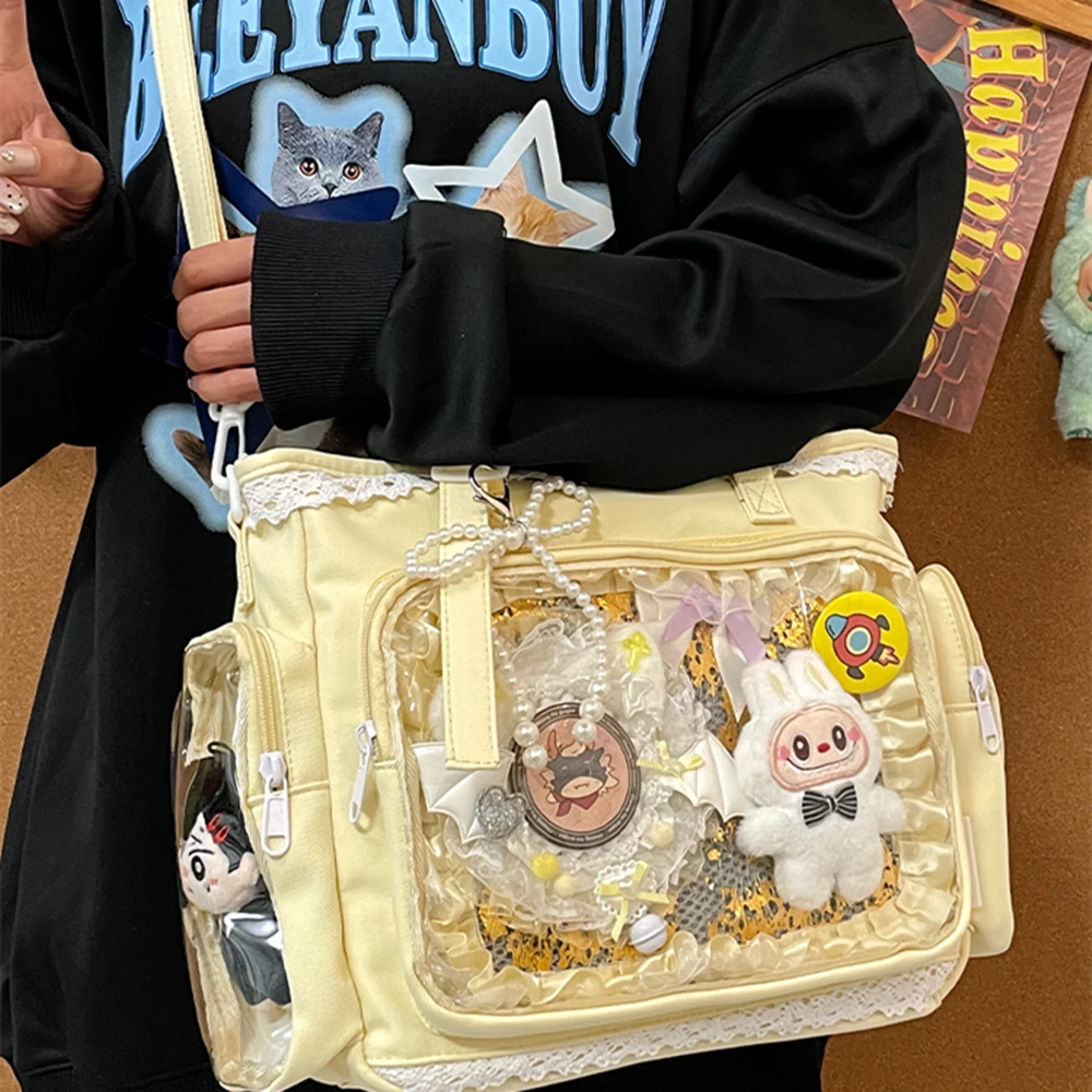 Ballet Girls Large Capacity Kawaii Itabag Japanese Transparent JK Shoulder Crossbody Bags Gift For Friends Teenage School Bags