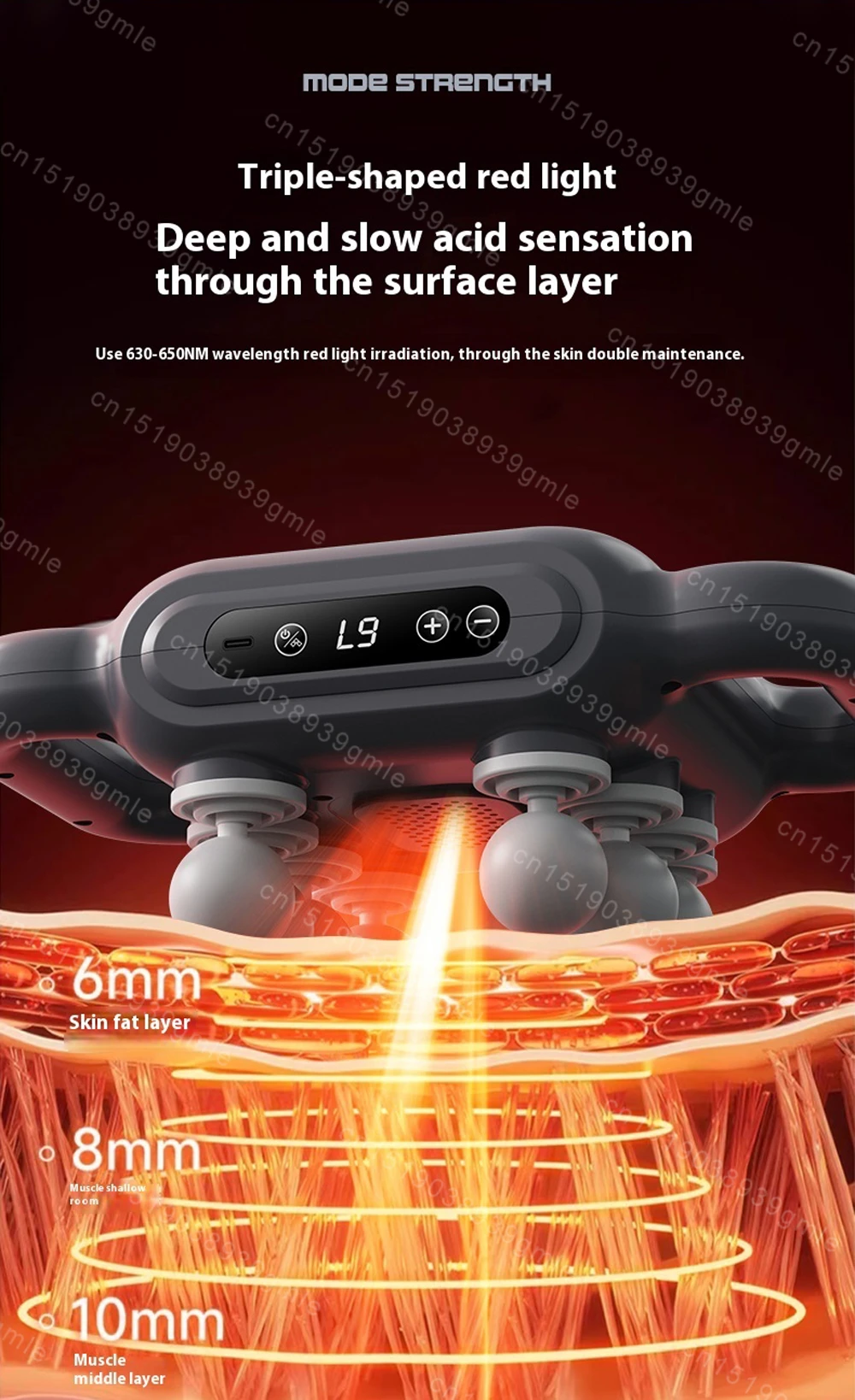 Description Picture 5 of itemBack Fascia Gun Muscle Massager Gun High Frequency Vibration Shoulder Arm Massage Machine 8 Head Body Relax Fitness Tool