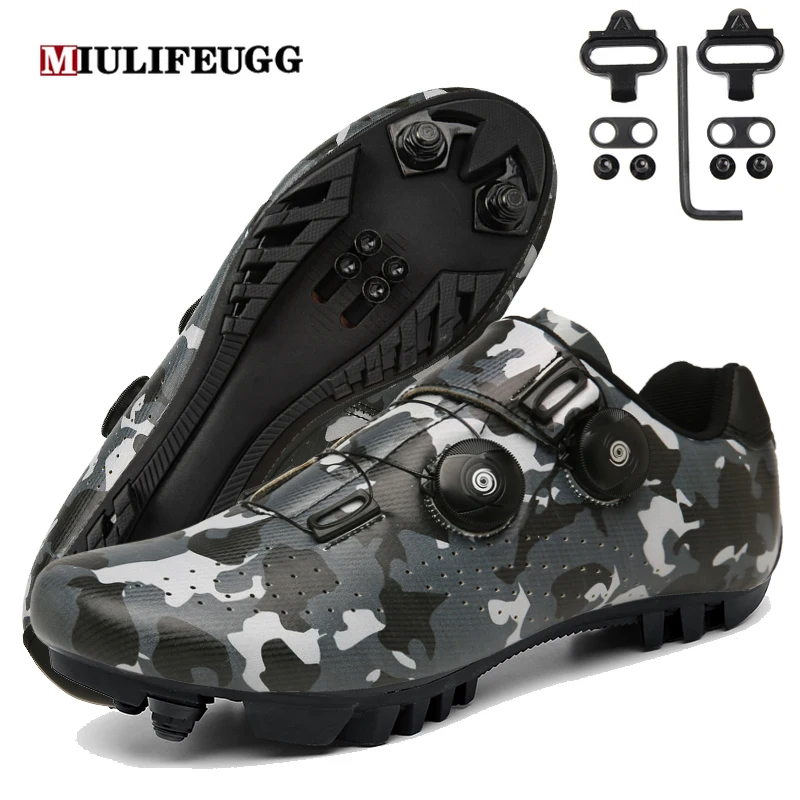 Cycling MTB Shoes with Clits Men Route Cleat Road Dirt Bike Flat Speed Sneaker Racing Women Bicycle Mountain Spd Biking