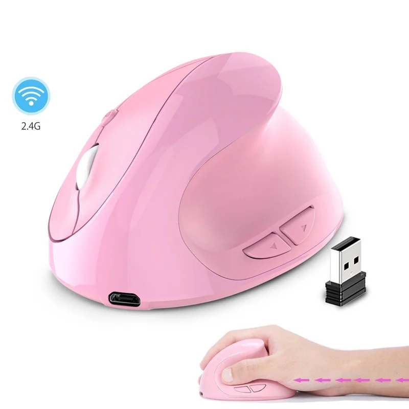 Wireless Mouse Rechargeable/Battery Vertical Wireless USB 2.4G Right Hand Ergonomic Mouse for Computer Laptop Gaming